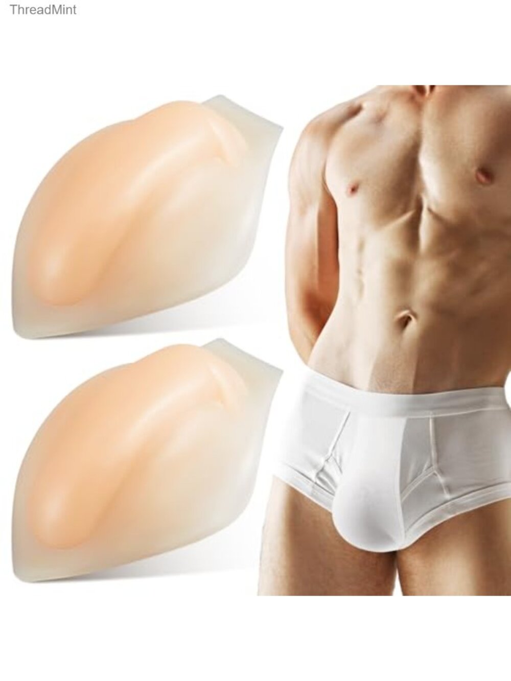 Threlaco Mens Bulge Enhancing Silicone Inserts Underwear Shapewear